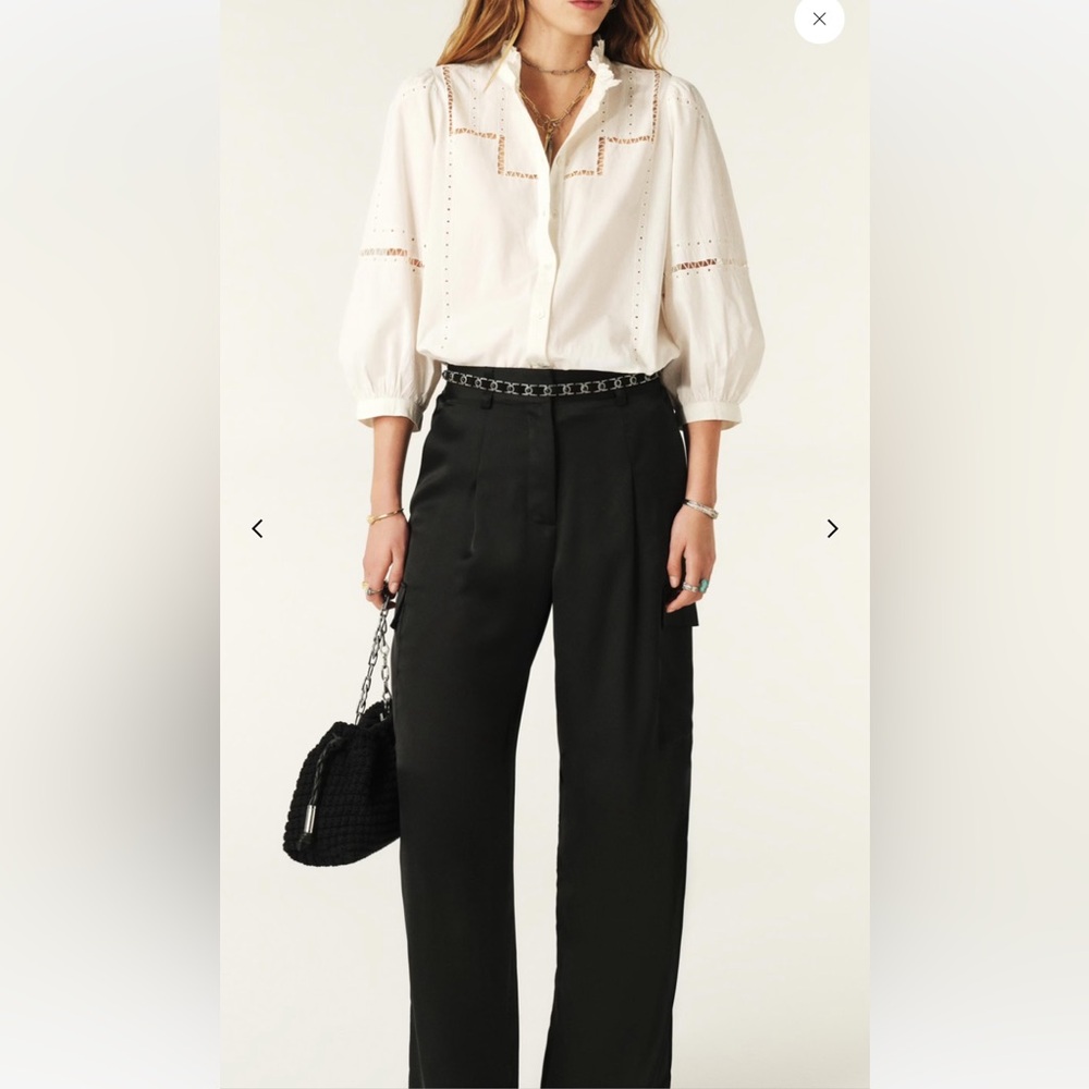 ba&sh Navy Straight Leg Pants